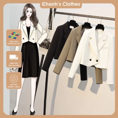 Áo Blazer Form Ngắn Nữ Hàn Quốc 3 Màu 2 Cúc Chân Vát - Hot 2.024 Giá 236k Free Ship