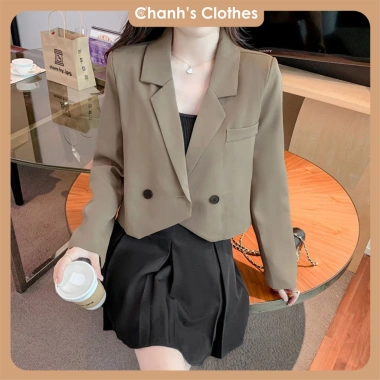 Áo Blazer Form Ngắn Nữ Hàn Quốc 3 Màu 2 Cúc Chân Vát - Hot 2.024 Giá 236k Free Ship