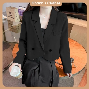 Áo Blazer Form Ngắn Nữ Hàn Quốc 3 Màu 2 Cúc Chân Vát - Hot 2.024 Giá 236k Free Ship