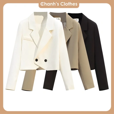 Áo Blazer Form Ngắn Nữ Hàn Quốc 3 Màu 2 Cúc Chân Vát - Hot 2.024 Giá 236k Free Ship