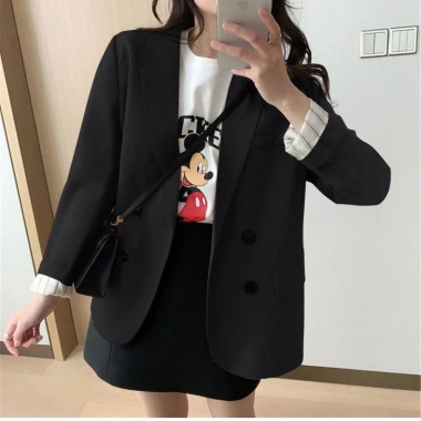 Áo blazer Hàn Quốc form nhỏ size XXS XS màu đen nâu tây cho nàng 1m43 - 318.000đ