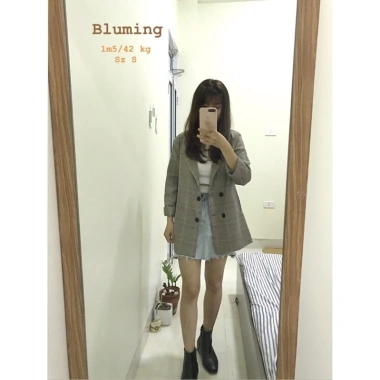 Áo blazer kẻ Hàn Quốc thời trang, chất liệu mềm, giảm giá 20% chỉ 175.000₫