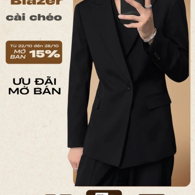 Áo Blazer Nam 3 Lớp Cotton Hàn Chống Nhăn - Sang Trọng Đi Làm & Dự Tiệc, Giá 550k Giảm 18%