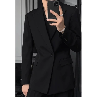 Áo Blazer Nam 3 Lớp Cotton Hàn Chống Nhăn - Sang Trọng Đi Làm & Dự Tiệc, Giá 550k Giảm 18%