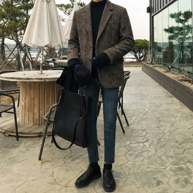 Áo Blazer Nam Kẻ Caro Hàn Quốc - Form Rộng Dày Dặn Chất Dạ Tweed Cao Cấp Giá 320k