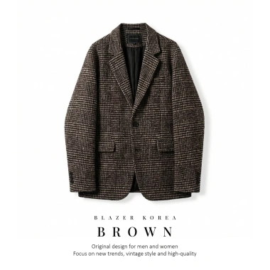 Áo Blazer Nam Kẻ Caro Hàn Quốc - Form Rộng Dày Dặn Chất Dạ Tweed Cao Cấp Giá 320k