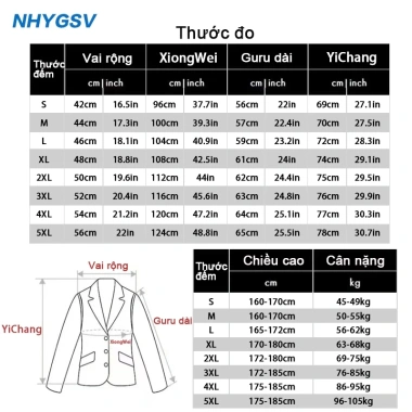 Áo blazer nam NHYGSV - Đệm vai 3 lớp, vải dày cao cấp, màu nâu-đen-xám, size M-3XL, giá 978.999đ 9