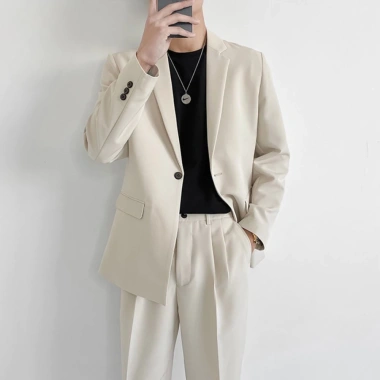 Áo blazer nam Veratino áo vest 2 lớp form rộng, độn vai Hàn Quốc - 289,100₫