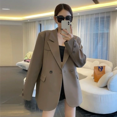 Áo blazer nâu cao cấp phom rộng 2 lớp, đệm vai thoải mái - Giá chỉ 235.000 VND (giá gốc 300.800 VND) 6