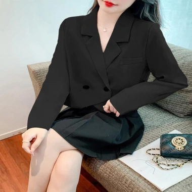 Áo Blazer ngắn 3 màu 2 cúc, 2 lớp phong cách Hàn Quốc - FREESHIP, chỉ 289k
