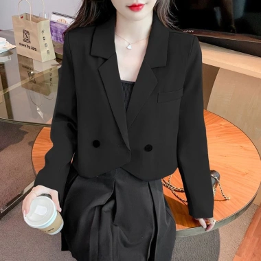 Áo Blazer ngắn 3 màu 2 cúc, 2 lớp phong cách Hàn Quốc - FREESHIP, chỉ 289k