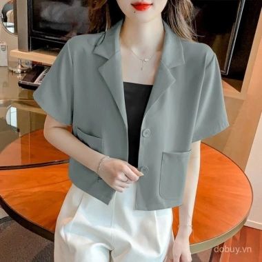 Áo Blazer Ngắn Đen Nữ Cao Cấp, Thiết Kế Sang Trọng, Phù Mùa Xuân Thu, 232.645 VND 5