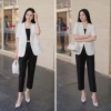 Áo blazer ngắn tay NhunFashion N144 Vest nữ tay lỡ cổ nhọn không nút 2 lớp đệm vai form đứng giảm còn 295k 4