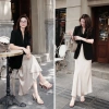 Áo blazer ngắn tay NhunFashion N144 Vest nữ tay lỡ cổ nhọn không nút 2 lớp đệm vai form đứng giảm còn 295k 6