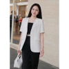 Áo blazer ngắn tay NhunFashion N144 Vest nữ tay lỡ cổ nhọn không nút 2 lớp đệm vai form đứng giảm còn 295k 7