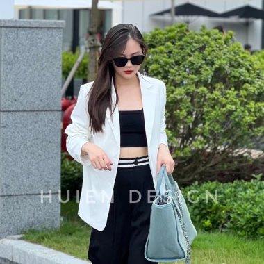 Áo blazer nữ 2 lớp dài tay dài, form Hàn Quốc trẻ trung, Huien Design - 790.000 VNĐ