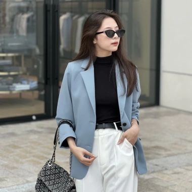 Áo blazer nữ 2 lớp dài tay dài, form Hàn Quốc trẻ trung, Huien Design - 790.000 VNĐ