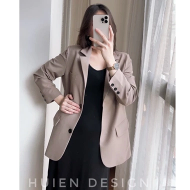 Áo blazer nữ 2 lớp dài tay dài, form Hàn Quốc trẻ trung, Huien Design - 790.000 VNĐ