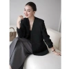 Áo blazer nữ 2 lớp đen - Vest dài tay thanh lịch Hàn Quốc | SHOPLORA MS063 139k 2