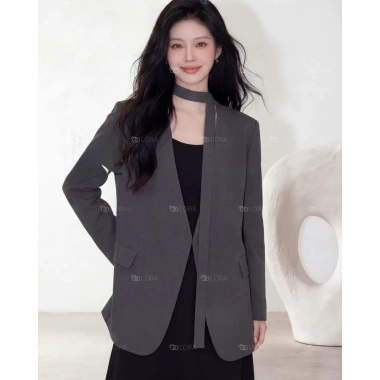 Áo blazer nữ 2 lớp đen - Vest dài tay thanh lịch Hàn Quốc | SHOPLORA MS063 139k