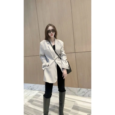 Áo Blazer Nữ Cổ Ve Dáng Rộng Màu Xám Có Lót Trong - Giảm Giá Đến 850k