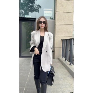 Áo Blazer Nữ Cổ Ve Dáng Rộng Màu Xám Có Lót Trong - Giảm Giá Đến 850k 5 Áo Blazer Nữ Cổ Ve Dáng Rộng Màu Xám Có Lót Trong - Giảm Giá Đến 850k 5