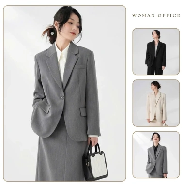Áo blazer nữ công sở dày dặn ít nhăn 2 lớp độn vai đa màu basic - 349k ưu đãi
