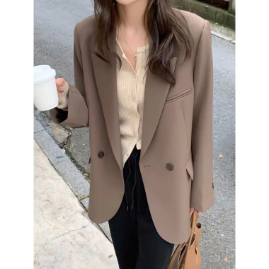 Áo blazer nữ dài tay 2 lớp đệm vai giữ form, thanh lịch mùa thu đông - DELIX STUDIO giảm 20% 3