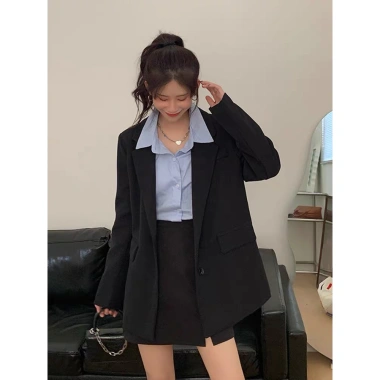 Áo blazer nữ dài tay 2 lớp đệm vai giữ form, thanh lịch mùa thu đông - DELIX STUDIO giảm 20% 6