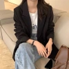 Áo blazer nữ dài tay 2 lớp đệm vai giữ form, thanh lịch mùa thu đông - DELIX STUDIO giảm 20% 10