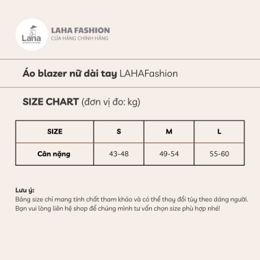 Áo blazer nữ dài tay LAHA.fashion 2 lớp đệm vai, thiết kế trẻ trung năng động - Giá chỉ 299.000₫ 3 Áo blazer nữ dài tay LAHA.fashion 2 lớp đệm vai, thiết kế trẻ trung năng động - Giá chỉ 299.000₫ 3