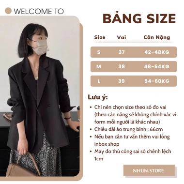 Áo blazer nữ dài tay NHUN vạt kép dài đệm vai thanh lịch công sở N181 – 395.000₫ 3