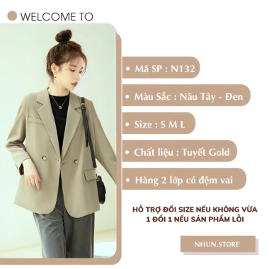 Áo blazer nữ dài tay NhunFashion N132 – Vest 2 lớp đệm vai, trẻ trung năng động 2 Áo blazer nữ dài tay NhunFashion N132 – Vest 2 lớp đệm vai, trẻ trung năng động 2