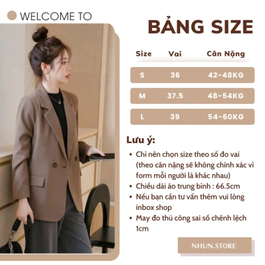 Áo blazer nữ dài tay NhunFashion N132 – Vest 2 lớp đệm vai, trẻ trung năng động 3 Áo blazer nữ dài tay NhunFashion N132 – Vest 2 lớp đệm vai, trẻ trung năng động 3