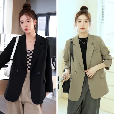 Áo blazer nữ dài tay NhunFashion N132 – Vest 2 lớp đệm vai, trẻ trung năng động