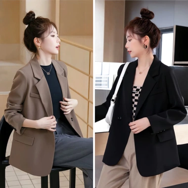 Áo blazer nữ dài tay NhunFashion N132 – Vest 2 lớp đệm vai, trẻ trung năng động