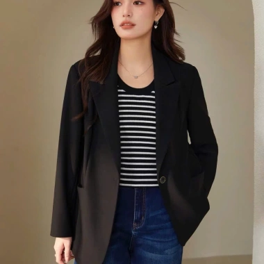 Áo blazer nữ dài tay set vest công sở trẻ trung, thiết kế kèm dây thắt Giá 285.000 VND