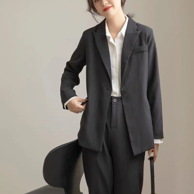 Áo blazer nữ dài tay set vest công sở trẻ trung, thiết kế kèm dây thắt Giá 285.000 VND