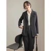 Áo blazer nữ dài tay set vest công sở trẻ trung, thiết kế kèm dây thắt Giá 285.000 VND 10