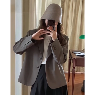 Áo blazer nữ dáng lỡ NHUN đệm vai cúc tay gold Nhật cao cấp trẻ trung 365.000 VND 7