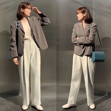 Áo blazer nữ dáng lỡ NHUN đệm vai cúc tay gold Nhật cao cấp trẻ trung 365.000 VND 9