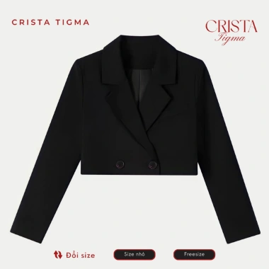 Áo Blazer Nữ Dáng Ngắn Crista Tigma 2 Lớp Lót Lụa Đệm Vai - Sang Trọng, Giá 299k 2