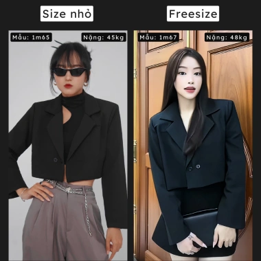Áo Blazer Nữ Dáng Ngắn Crista Tigma 2 Lớp Lót Lụa Đệm Vai - Sang Trọng, Giá 299k 4