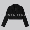 Áo Blazer Nữ Dáng Ngắn Crista Tigma 2 Lớp Lót Lụa Đệm Vai - Sang Trọng, Giá 299k 10