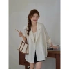Áo blazer nữ dáng rộng Hàn Quốc AK23 - vest tay lửng xẻ tay, form suông bigsize, công sở sang trọng, giảm giá 335.999₫ 2