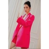 Áo blazer nữ hồng - áo khoác vest 2 lớp cao cấp, lót lụa, form 1 nút, giảm giá 428k