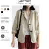 Áo blazer nữ LAHSTORE linen 1 lớp tay dài cổ ve ngọc 2 túi 2 cúc - 4 màu (Be, Đen, Rêu, Nâu) Giá chỉ 290.400 VND