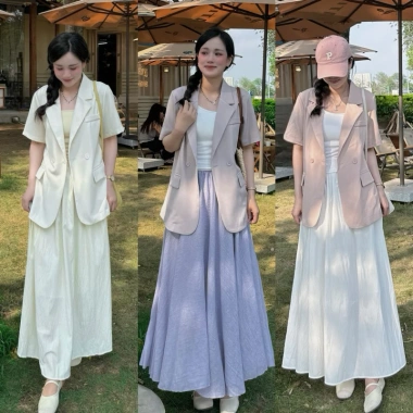 Áo blazer nữ ngắn tay mùa hè 1 lớp - Vest boiling thời trang công sở, chỉ 383.500₫