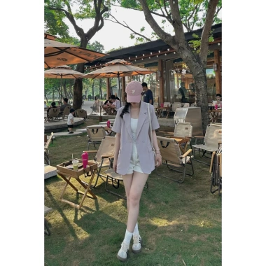 Áo blazer nữ ngắn tay mùa hè 1 lớp - Vest boiling thời trang công sở, chỉ 383.500₫