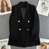 Áo blazer nữ phong cách Hàn Quốc, áo khoác véc trắng sữa đệm vai, giảm còn 229k 2